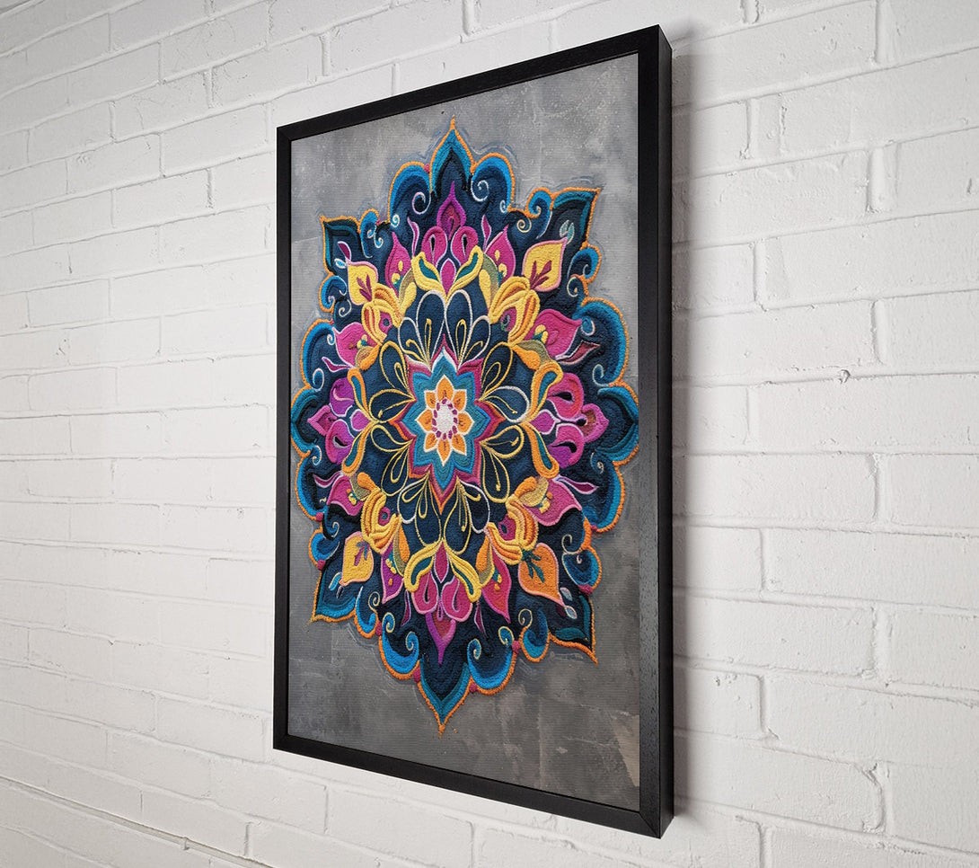  A Canvas Print of Blue Floral Mandala Canvas Wall Art