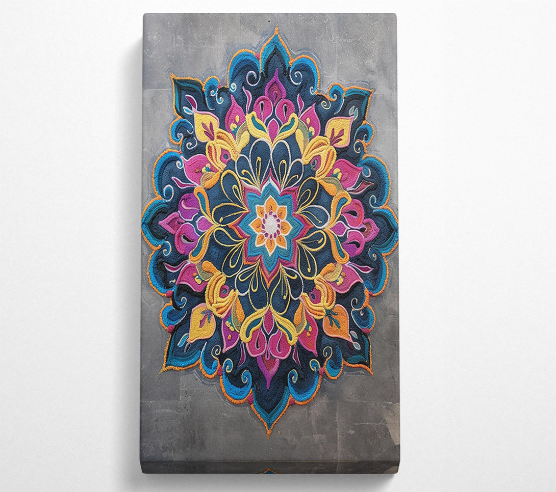  A Canvas Print of Blue Floral Mandala Canvas Wall Art