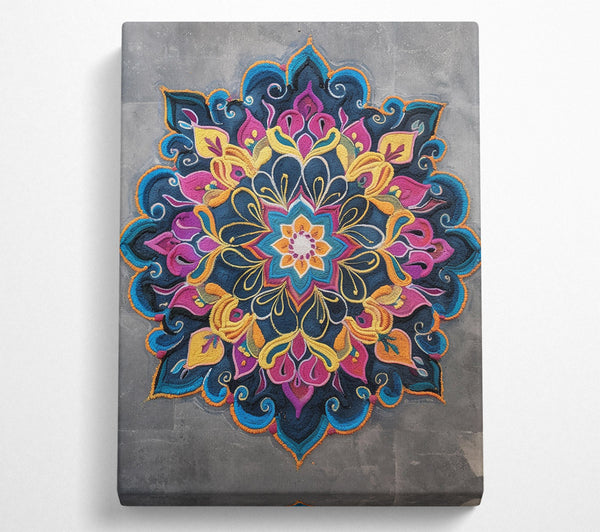  A Canvas Print of Blue Floral Mandala Canvas Wall Art