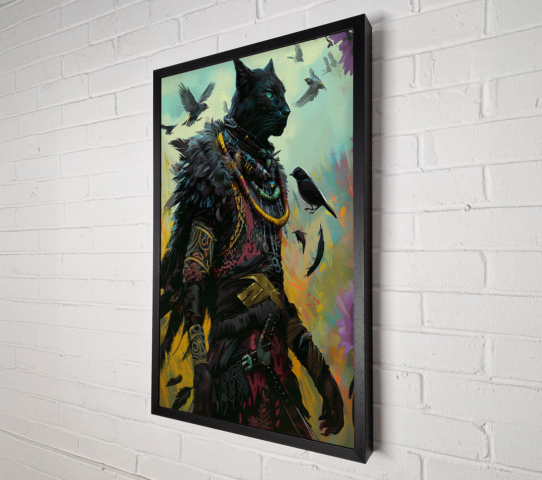  A Canvas Print of Black Feline Wanderer Canvas Art