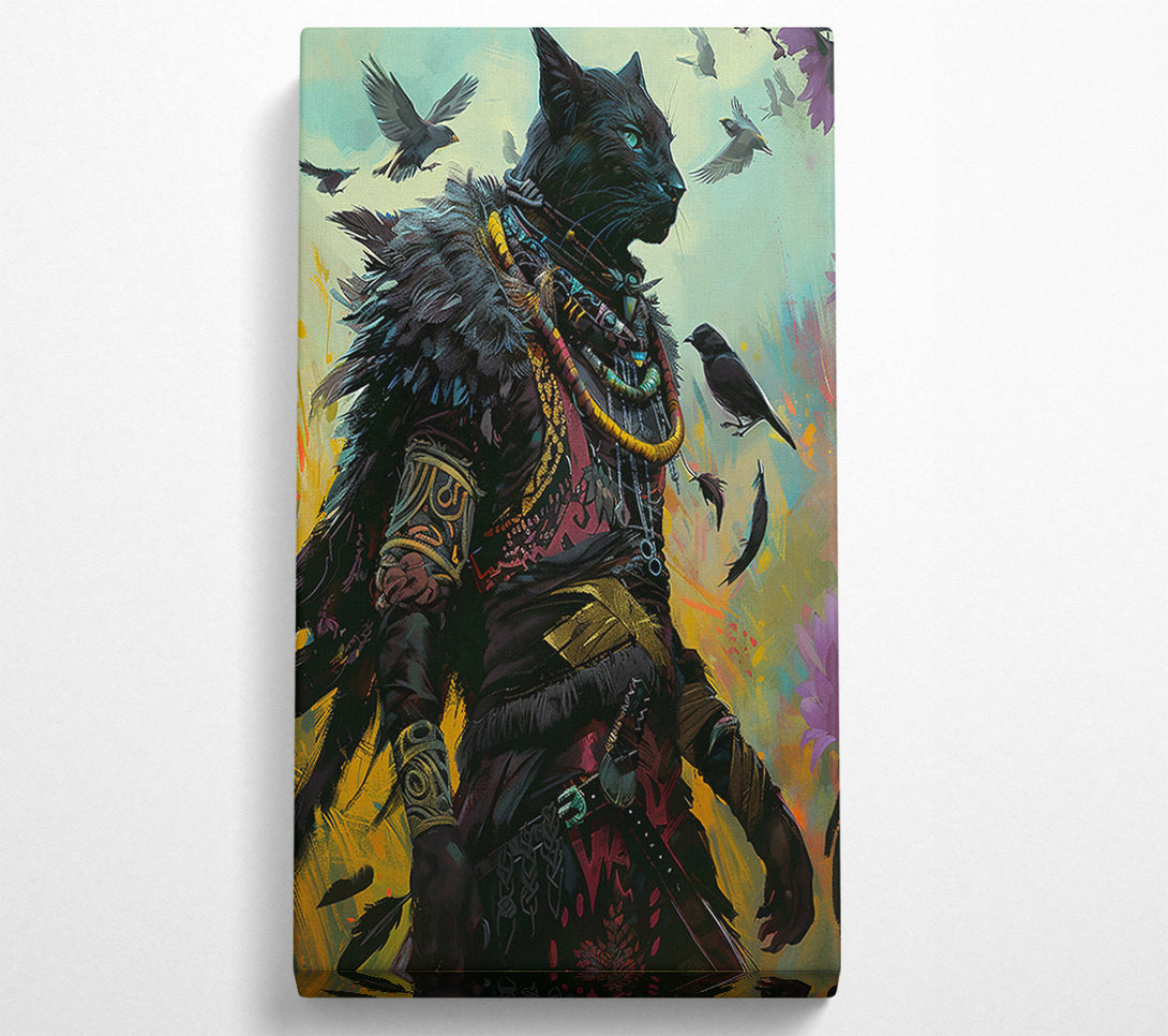  A Canvas Print of Black Feline Wanderer Canvas Art