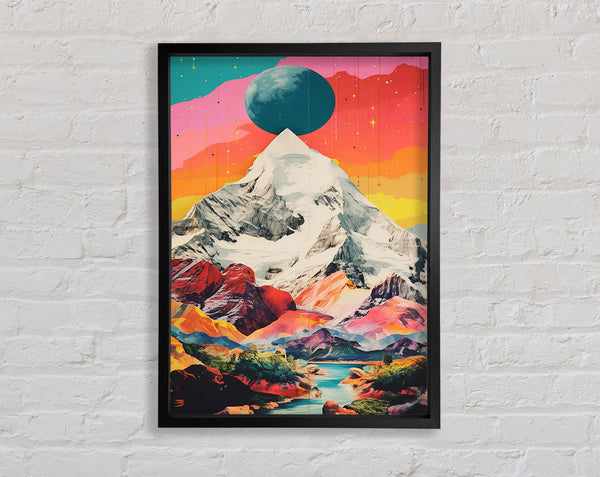 Tropics Mountain Top Moon Framed Print