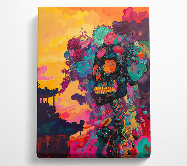  A Canvas Print of Orange Skull Dreamscape Canvas Art