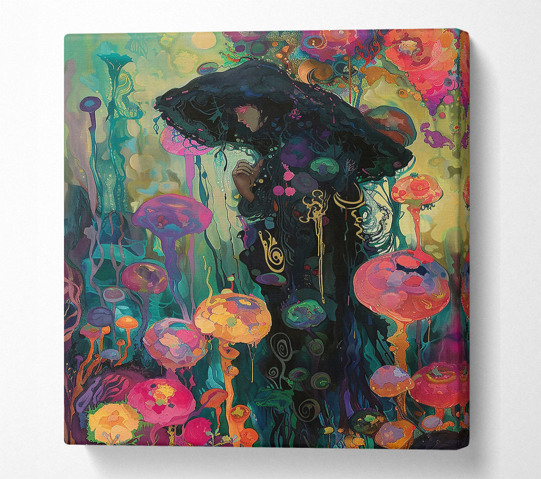  A Canvas Print of Black And Fuchsia Forest Canvas Wall Art