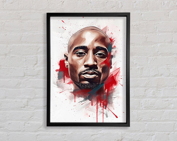 Tupac Brush Strokes Framed Print