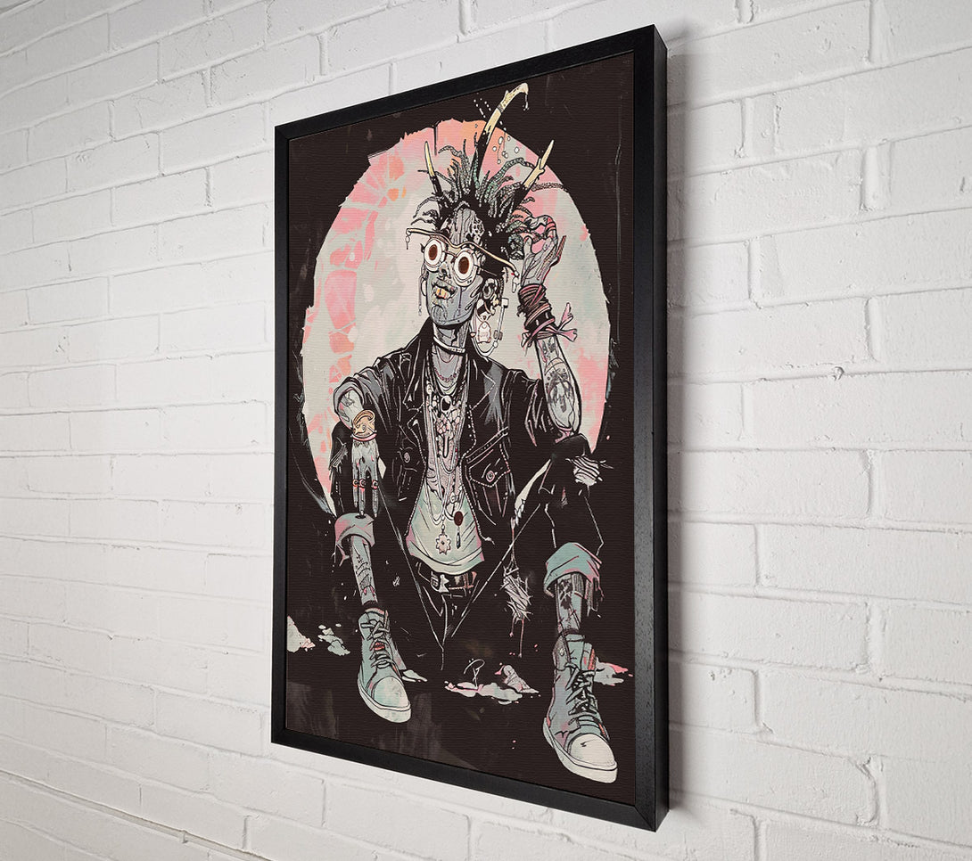  A Canvas Print of Pink Moon Punk Canvas Print