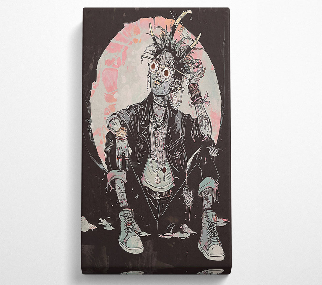  A Canvas Print of Pink Moon Punk Canvas Print