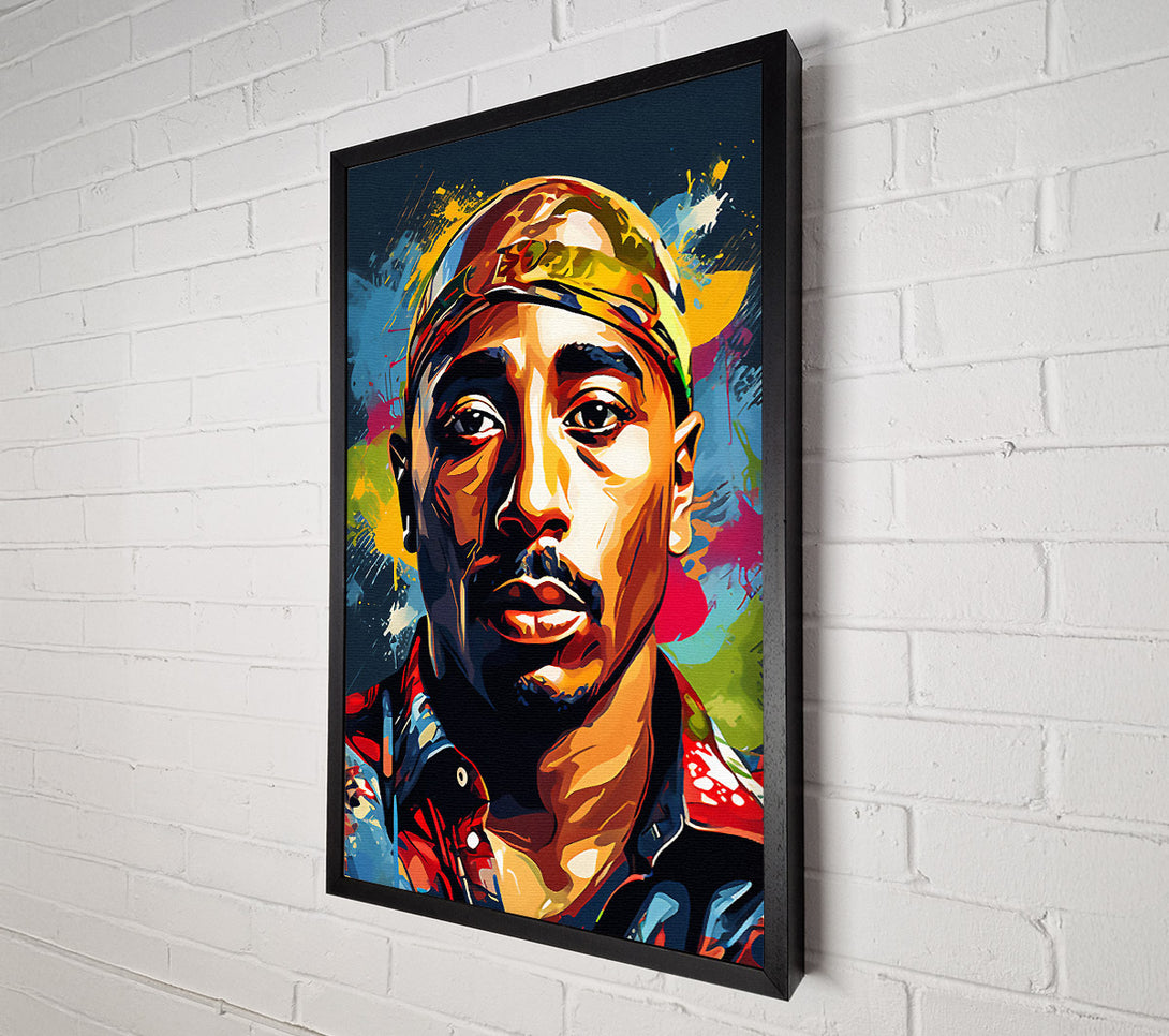  A Canvas Print of Tupac Paint Splash Canvas Art
