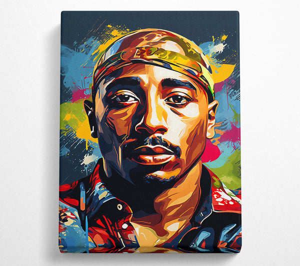  A Canvas Print of Tupac Paint Splash Canvas Art