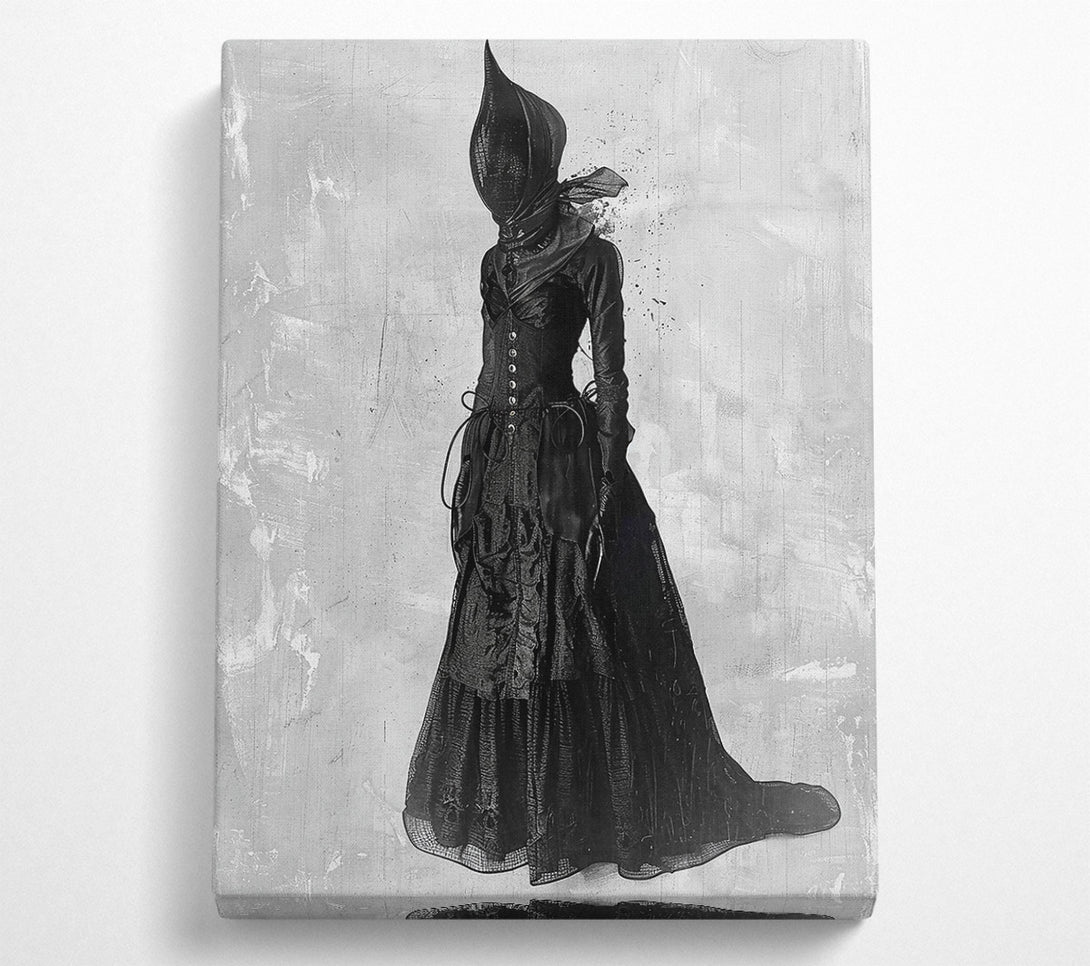  A Canvas Print of Black Veiled Figure Canvas Wall Art