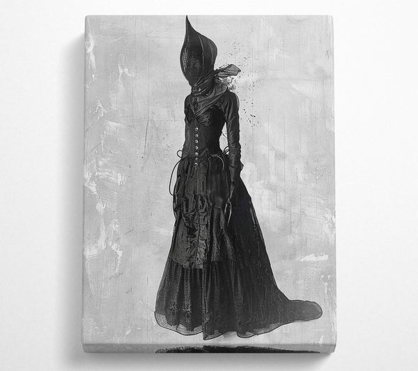  A Canvas Print of Black Veiled Figure Canvas Wall Art