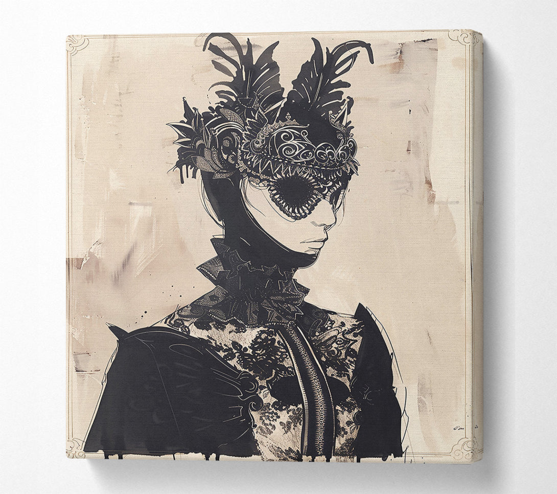  A Canvas Print of Black Lace Masquerade Canvas Art