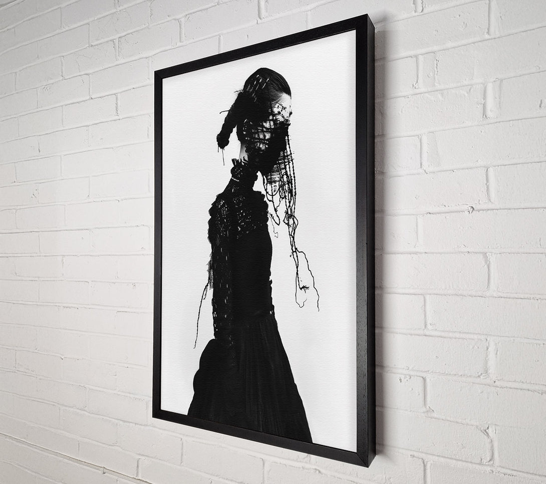  A Canvas Print of Black Veiled Figure Canvas Wall Art
