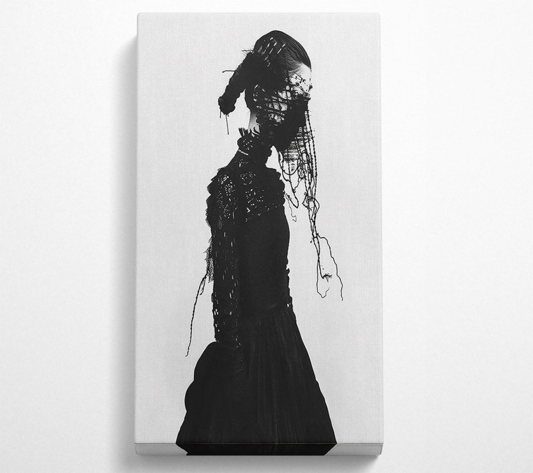  A Canvas Print of Black Veiled Figure Canvas Wall Art