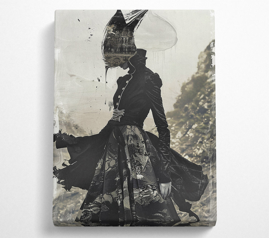  A Canvas Print of Black Ink Silhouette Canvas Art