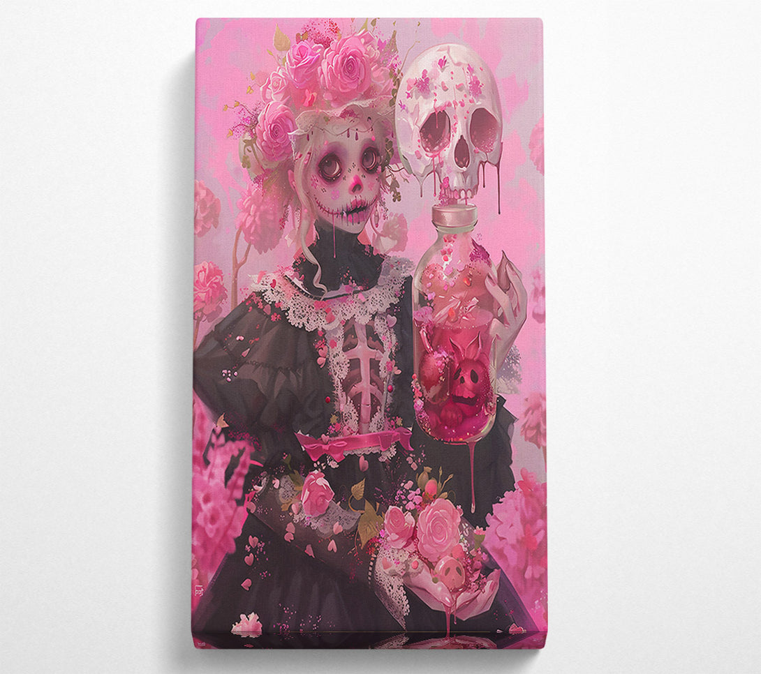  A Canvas Print of Pink Sugar Skull Dreams Canvas Print