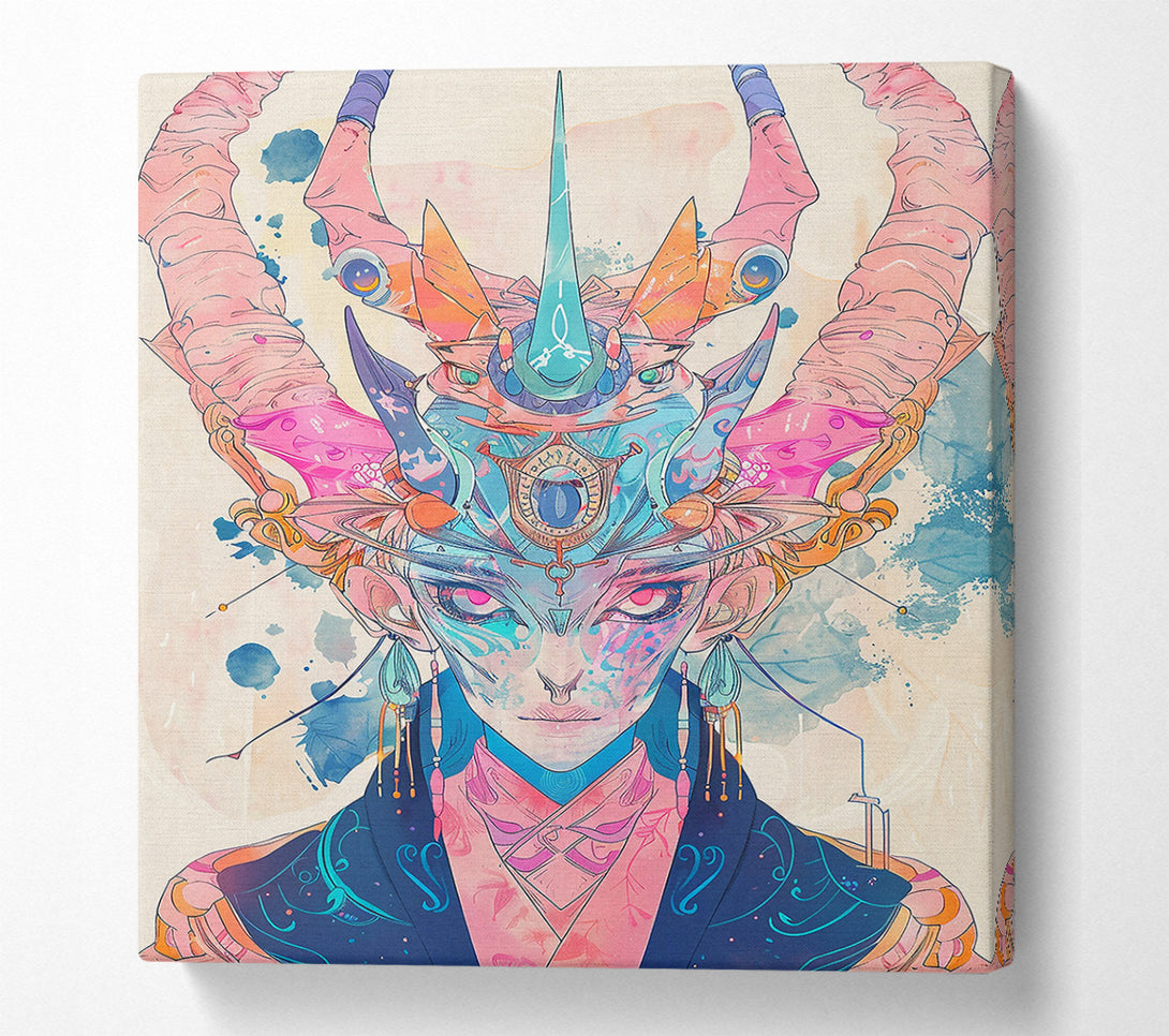  A Canvas Print of Blue And Pink Deity Canvas Wall Art