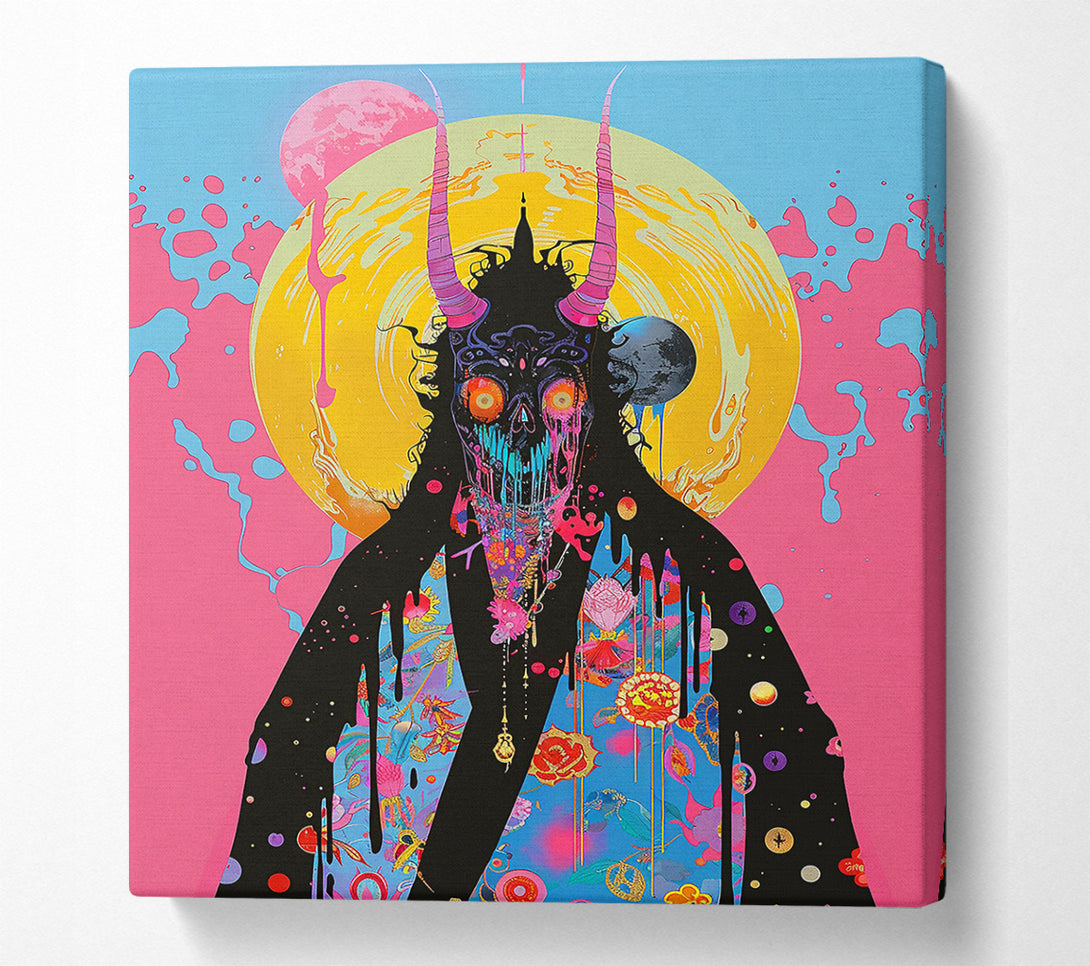  A Canvas Print of Pink Demon'S Gaze Canvas Wall Art