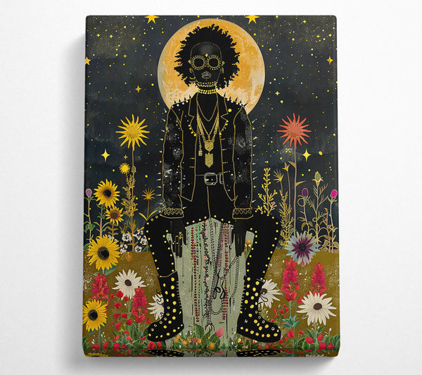  A Canvas Print of Golden Moon Bloom Canvas Art
