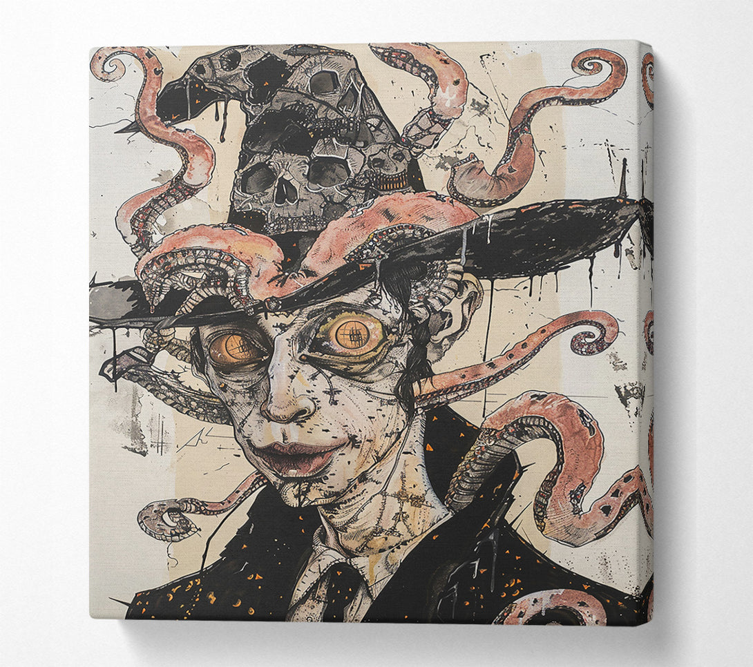  A Canvas Print of Crimson Tentacle Embrace Canvas Wall Art