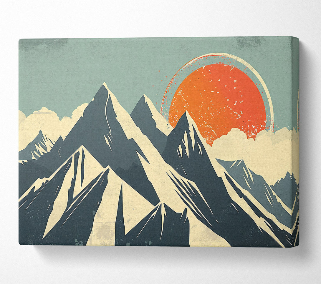  A Canvas Print of Orange Sunset Peaks Canvas Wall Art