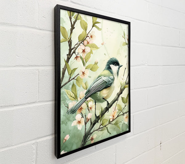 Green Bird In Bloom