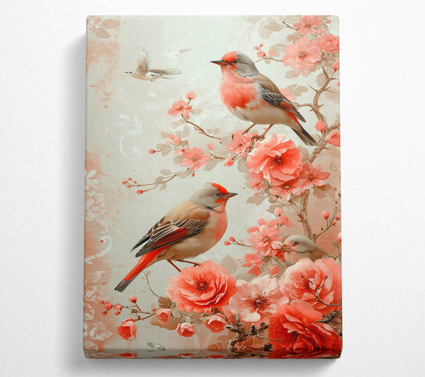  A Canvas Print of Pink Birdsong Harmony Canvas Wall Art