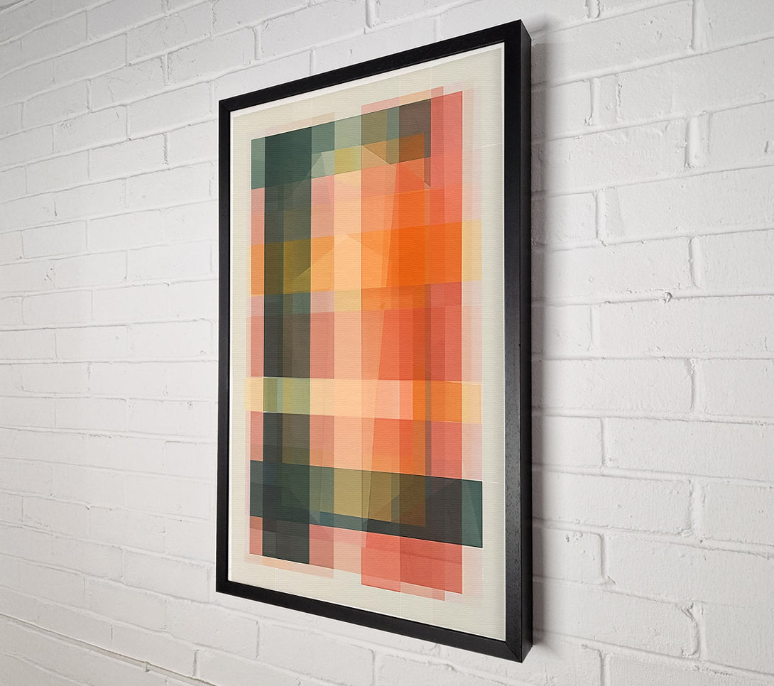  A Canvas Print of Orange Grid Layers Canvas Wall Art