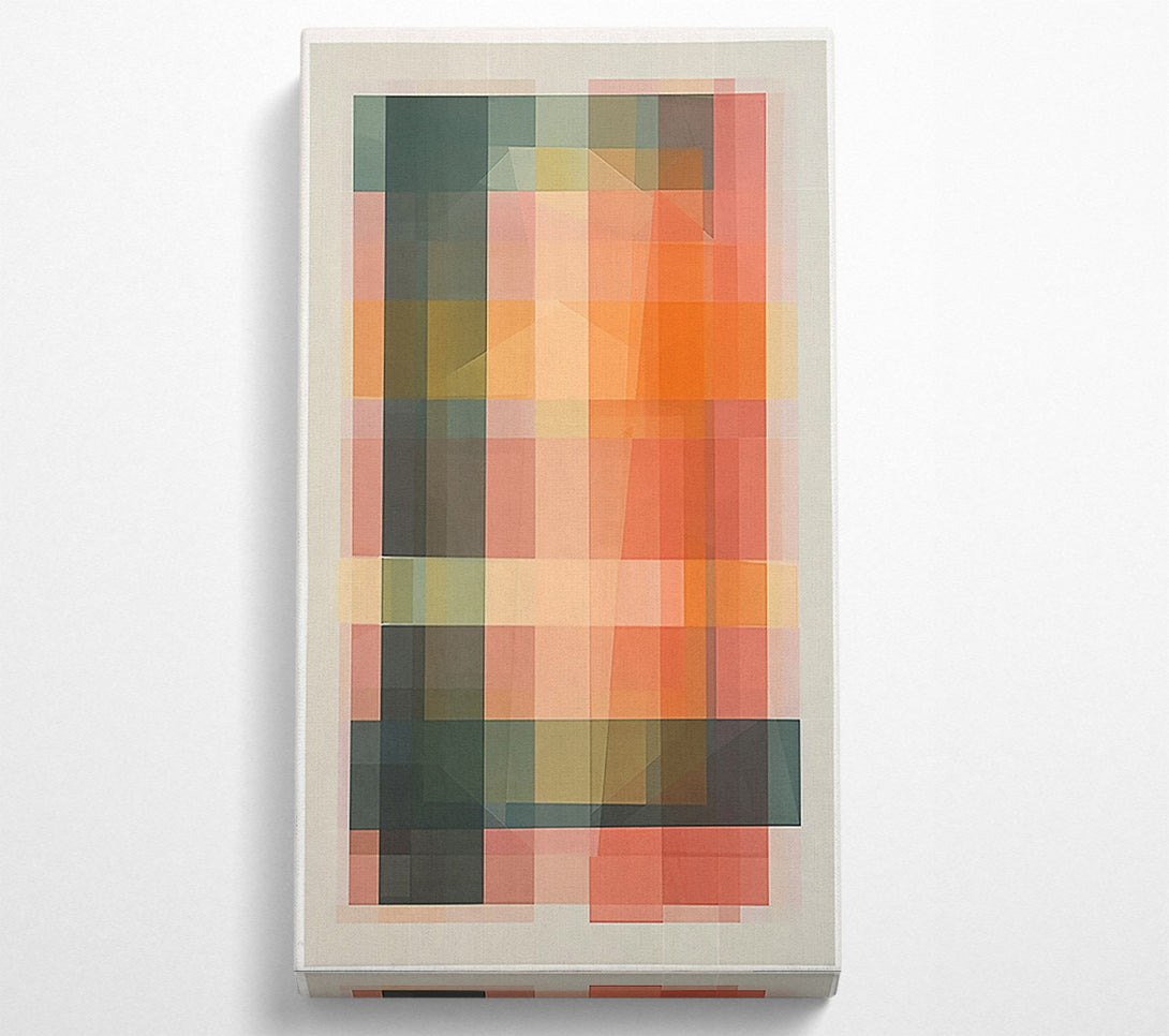  A Canvas Print of Orange Grid Layers Canvas Wall Art