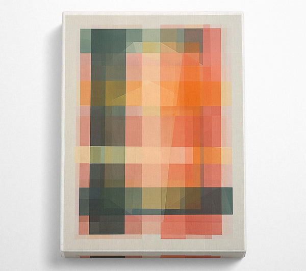  A Canvas Print of Orange Grid Layers Canvas Wall Art