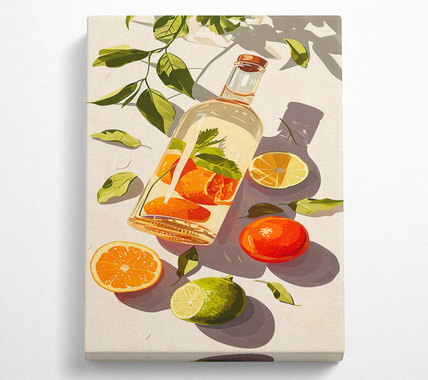  A Canvas Print of Citrus Sunlit Still Life Canvas Wall Art