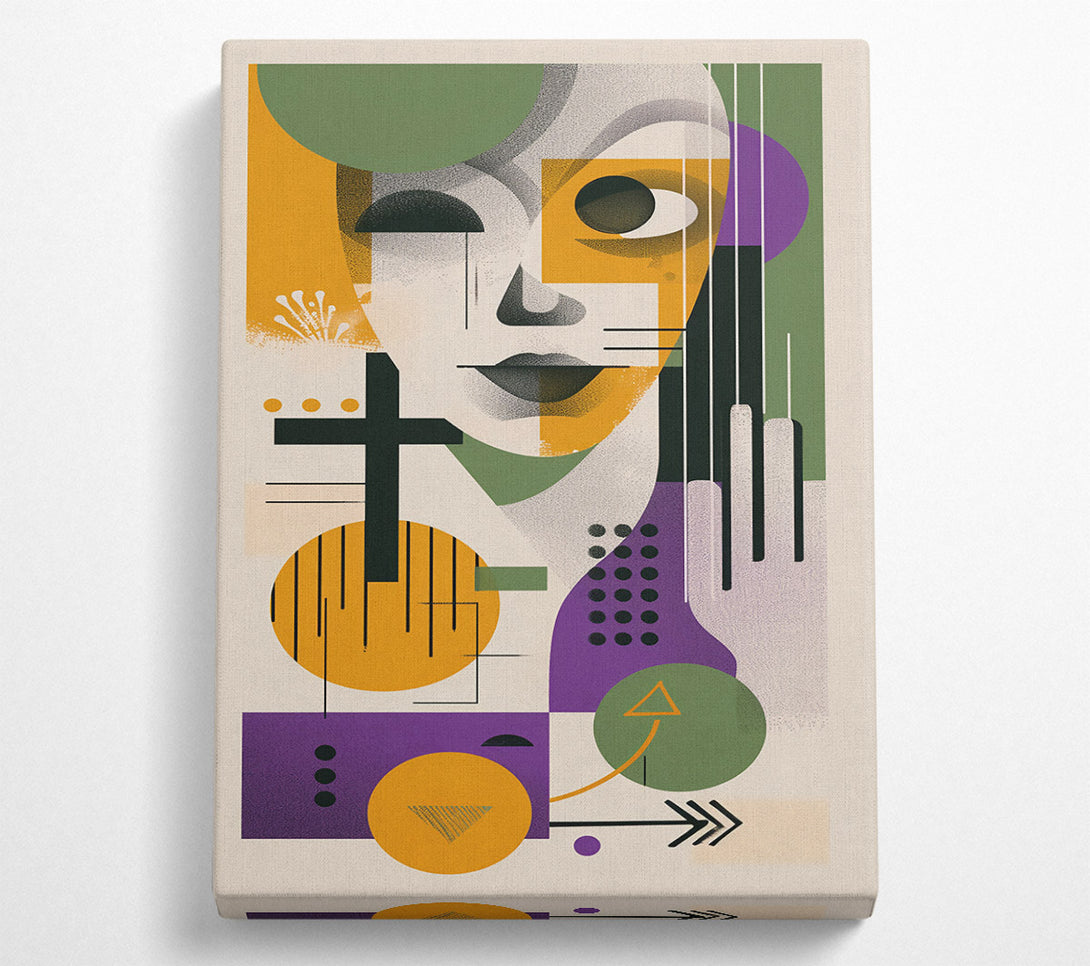  A Canvas Print of Orange Abstract Portrait Canvas Art
