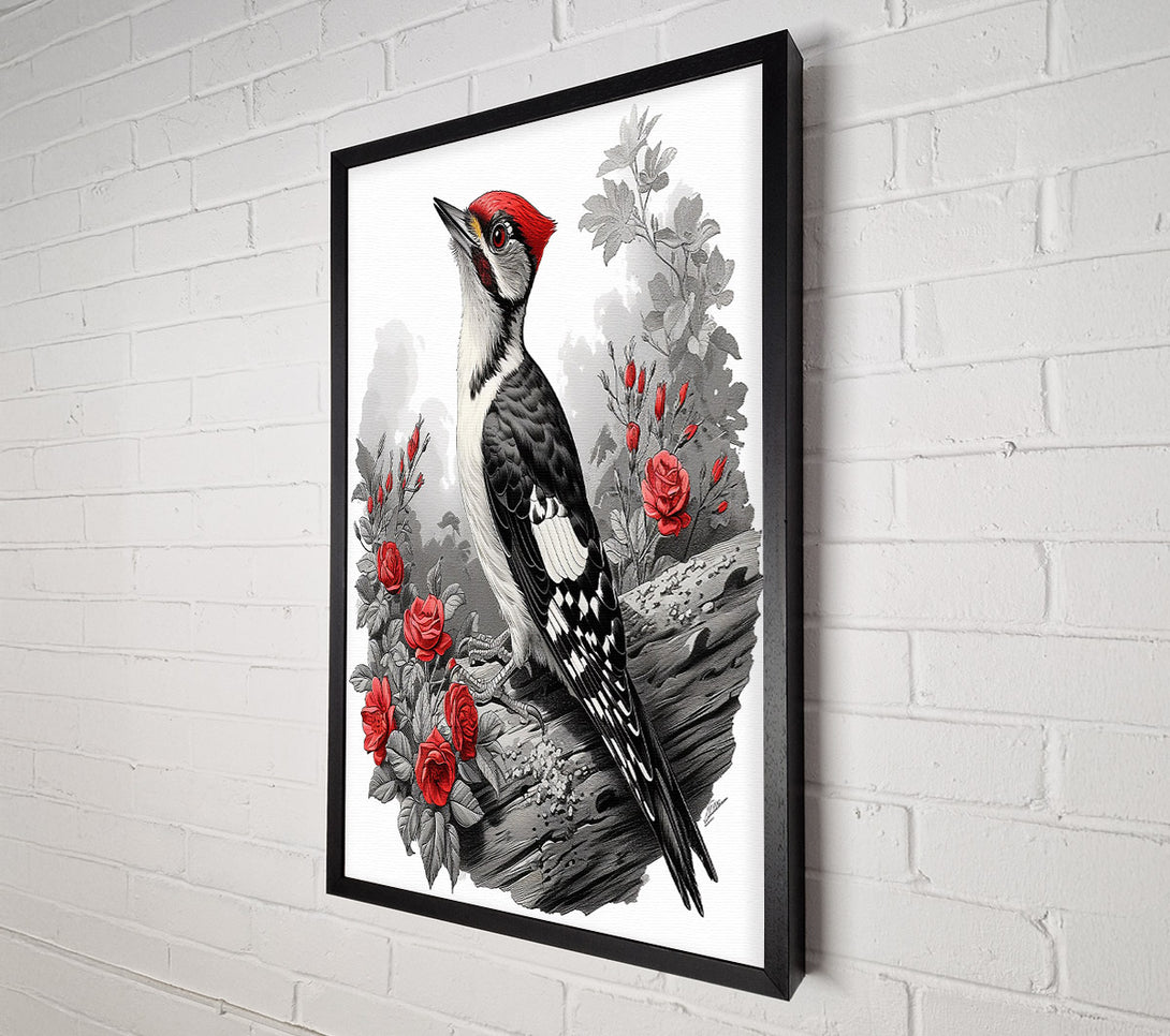  A Canvas Print of Crimson Woodpecker Song Canvas Art