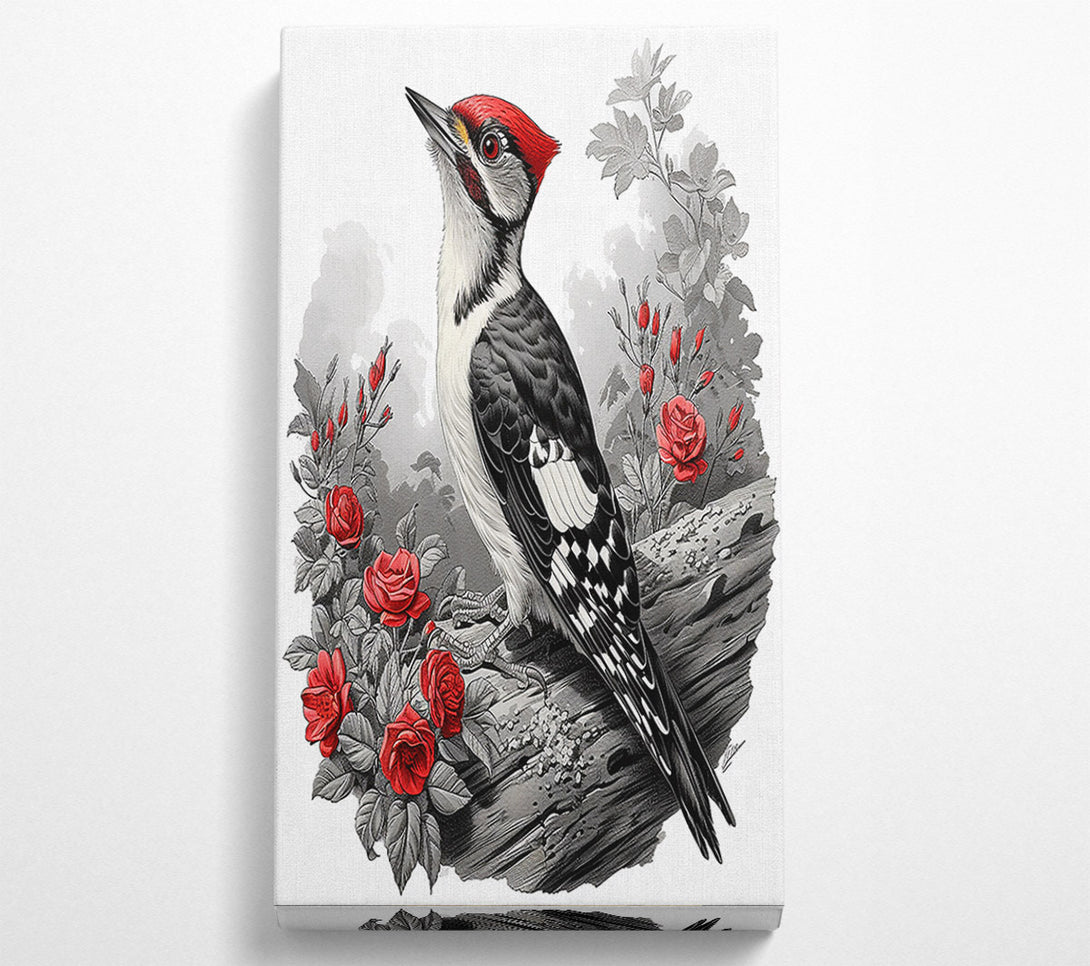  A Canvas Print of Crimson Woodpecker Song Canvas Art
