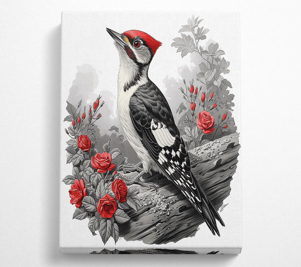  A Canvas Print of Crimson Woodpecker Song Canvas Art