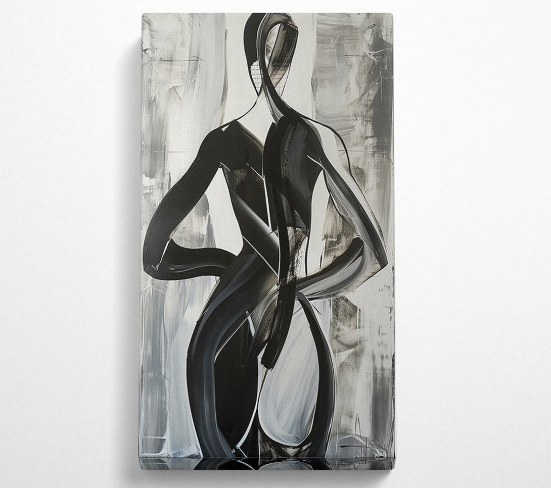  A Canvas Print of Black Figure In Motion Canvas Wall Art