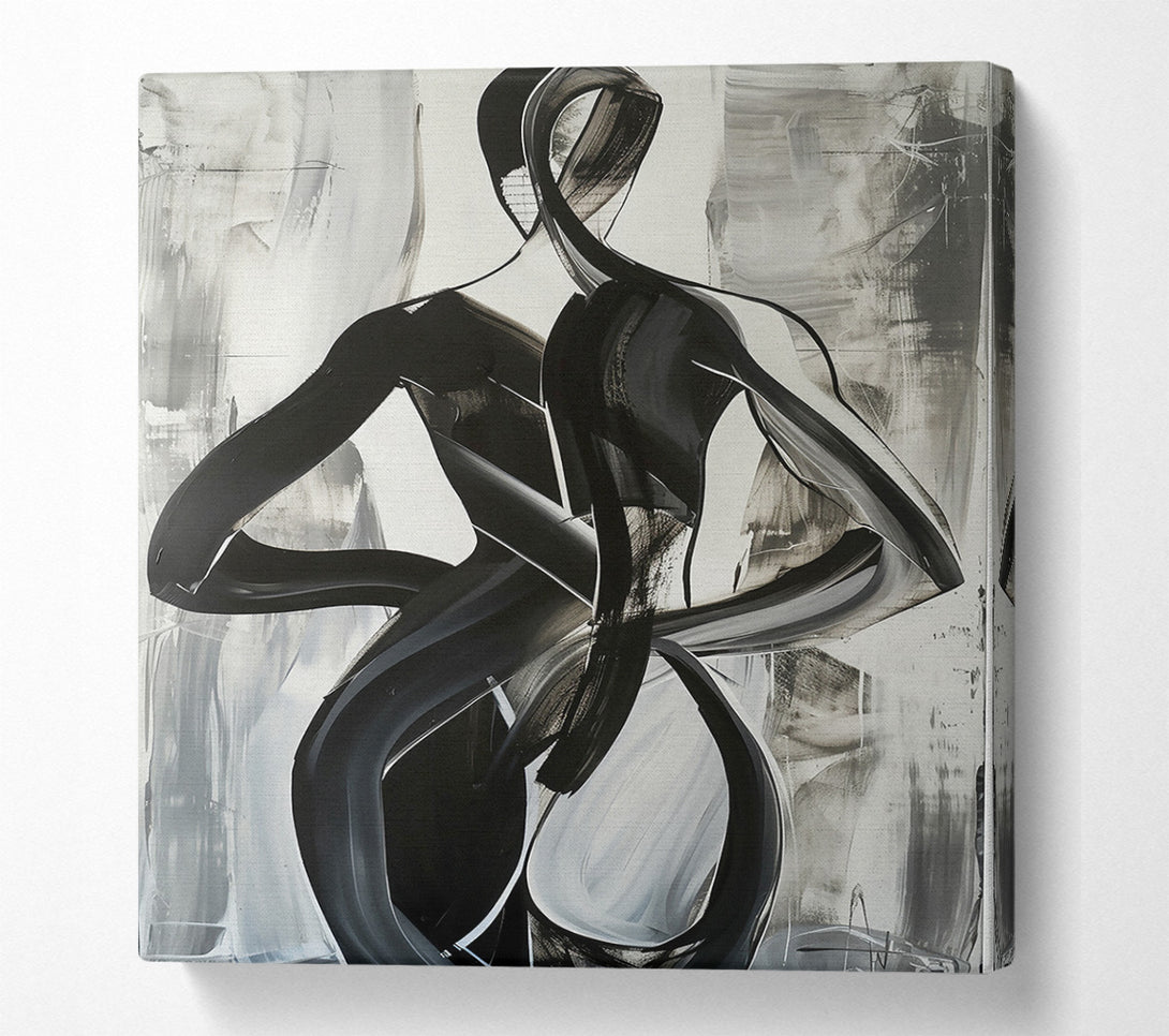  A Canvas Print of Black Figure In Motion Canvas Wall Art