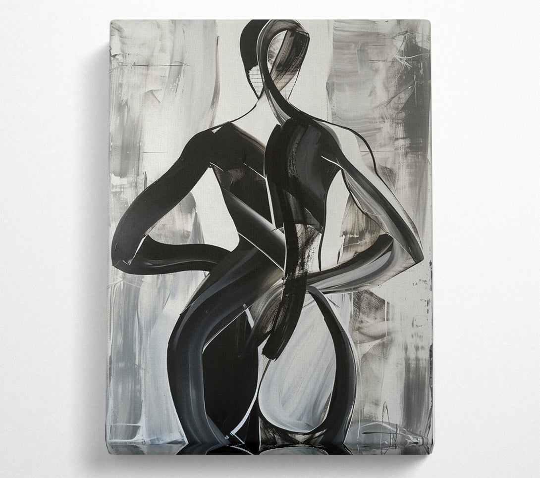  A Canvas Print of Black Figure In Motion Canvas Wall Art
