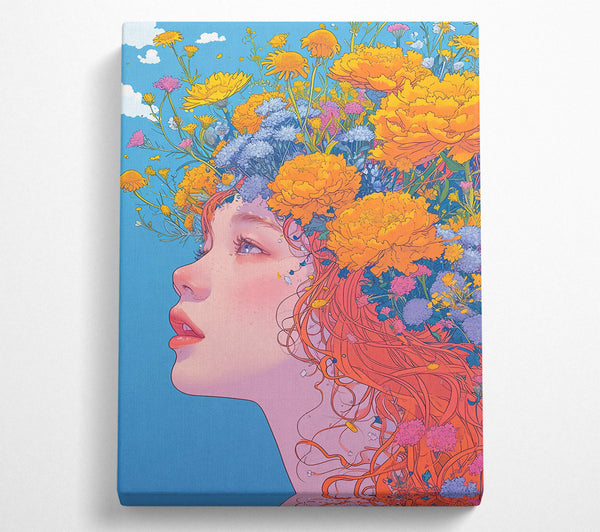  A Canvas Print of Golden Floral Reverie Canvas Art