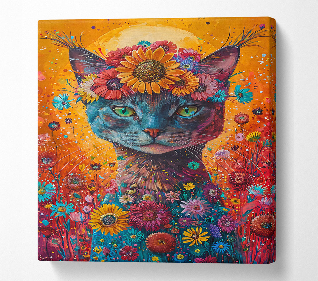  A Canvas Print of Golden Feline Bloom Canvas Print