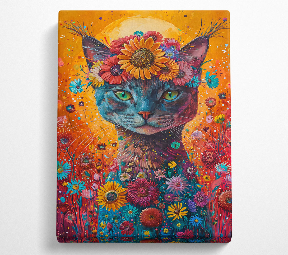  A Canvas Print of Golden Feline Bloom Canvas Print