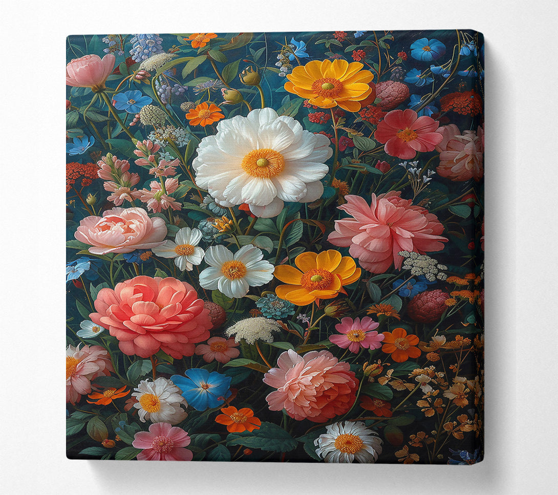  A Canvas Print of Coral And White Blooms Canvas Art