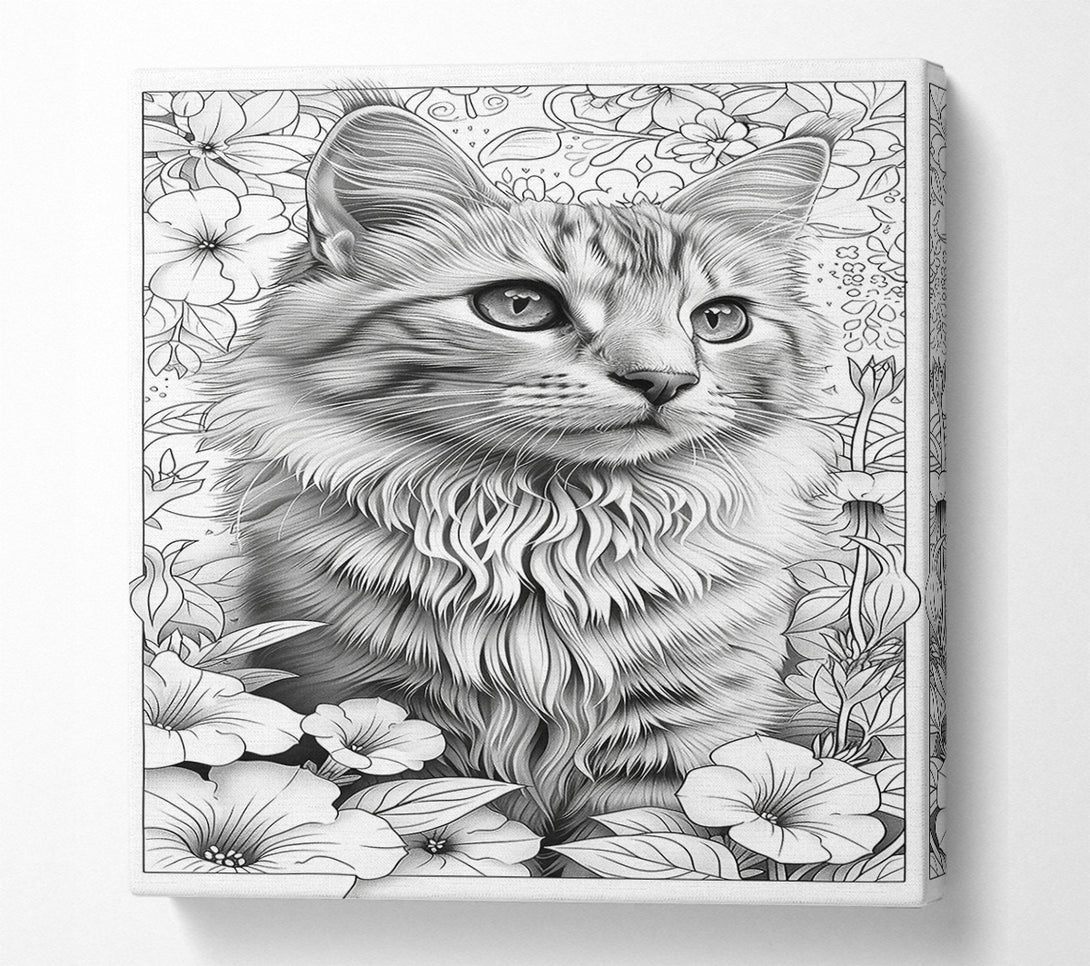 A Canvas Print of Silver Feline Bloom Canvas Art