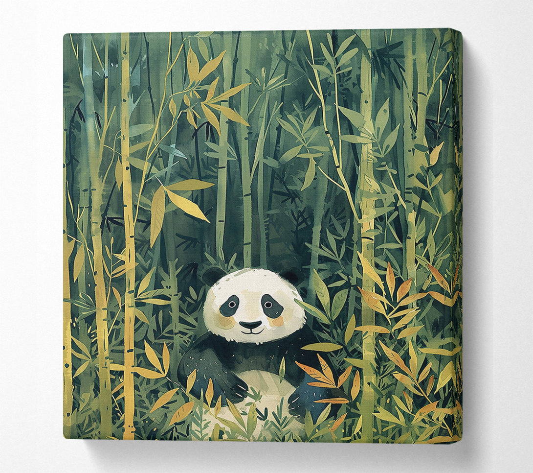  A Canvas Print of Green Bamboo Panda Canvas Print