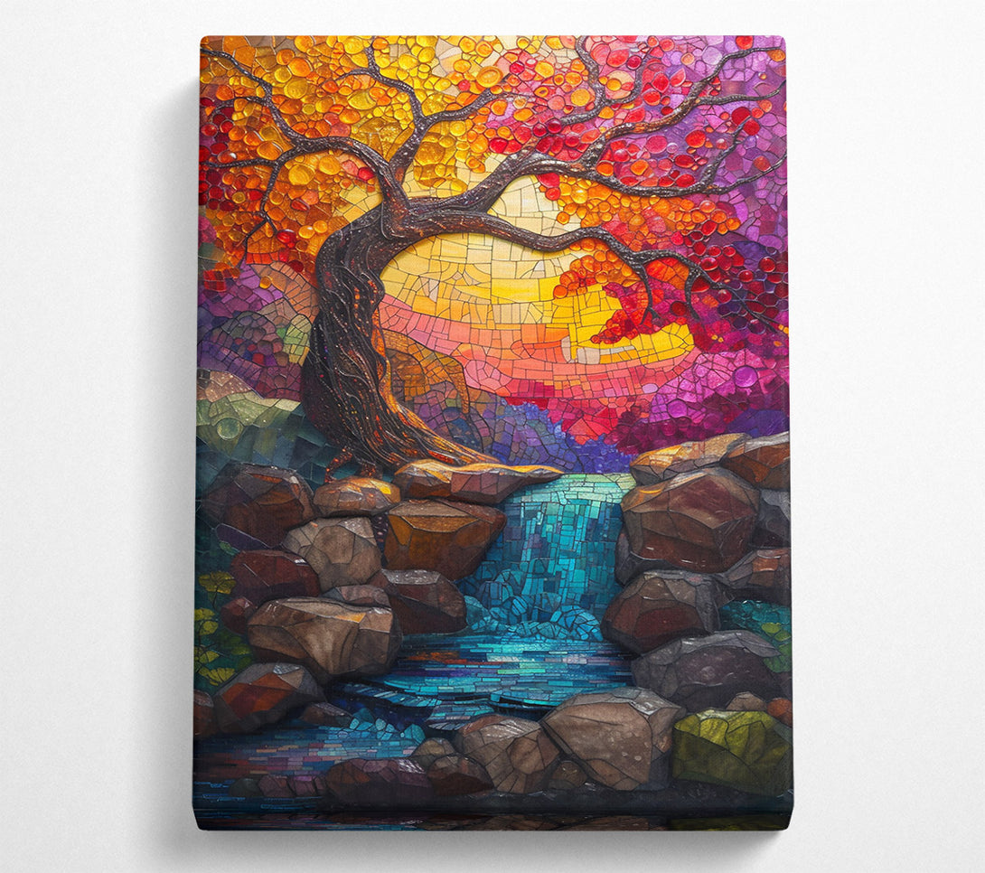  A Canvas Print of Golden Waterfall Dreams Canvas Print