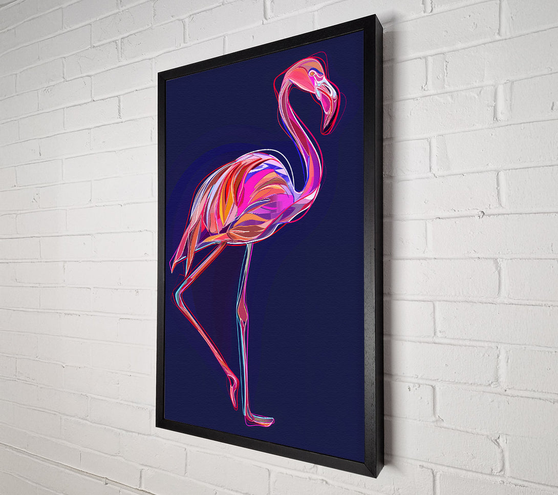  A Canvas Print of Pink Flamingo Lines Canvas Wall Art