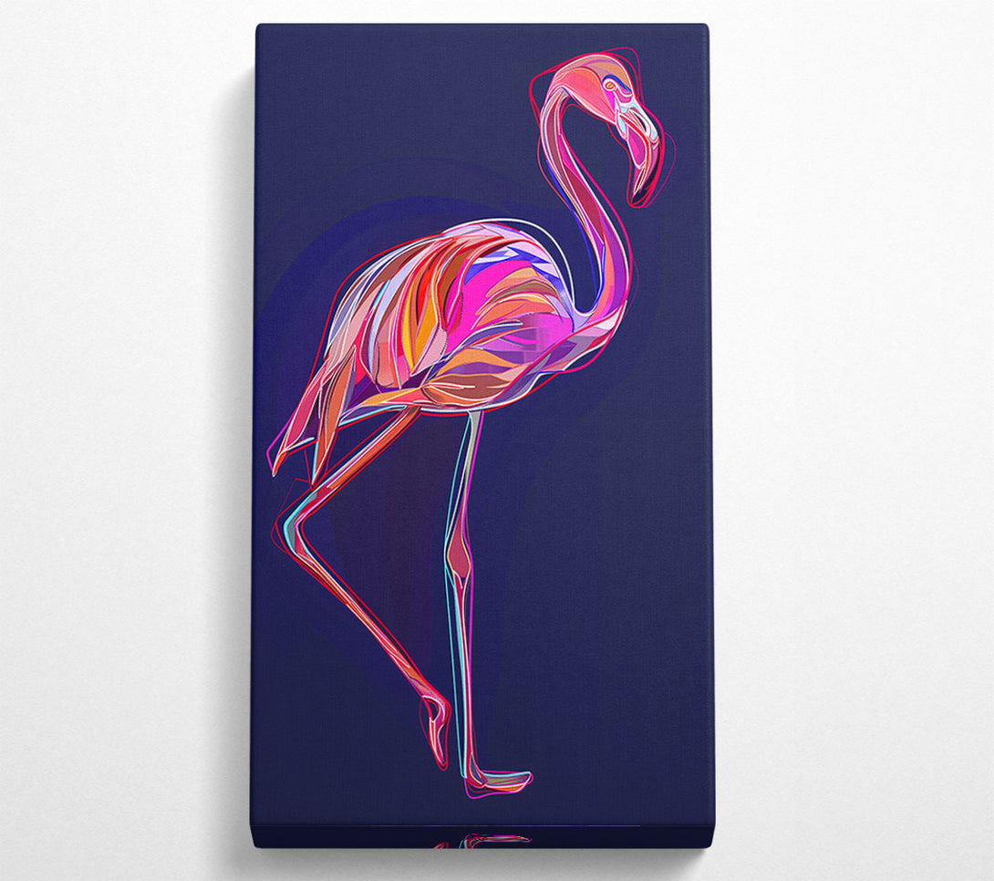  A Canvas Print of Pink Flamingo Lines Canvas Wall Art