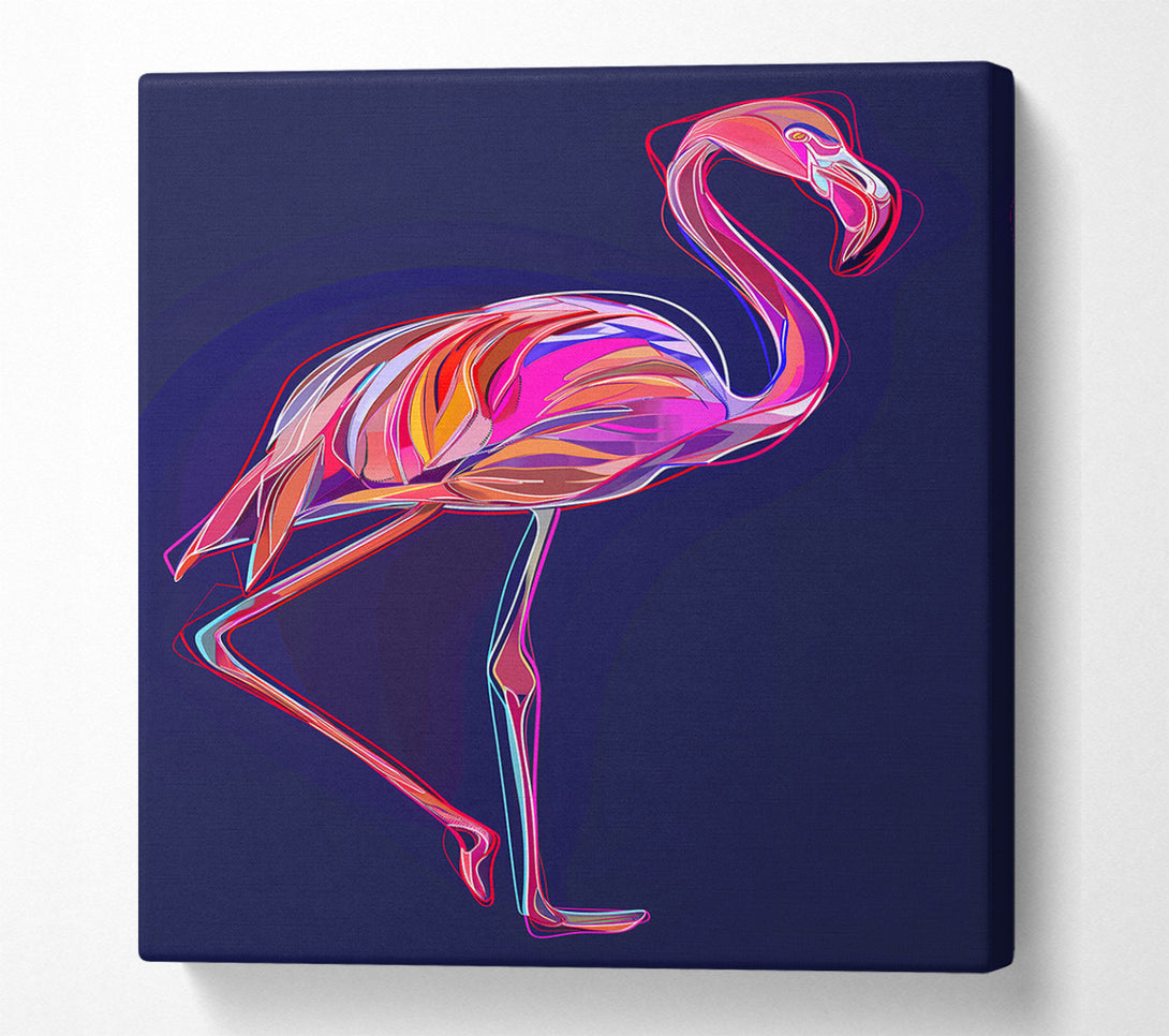  A Canvas Print of Pink Flamingo Lines Canvas Wall Art