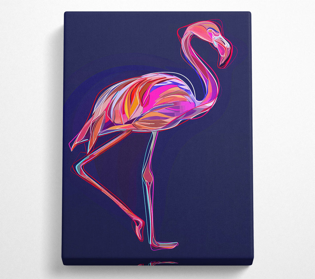  A Canvas Print of Pink Flamingo Lines Canvas Wall Art