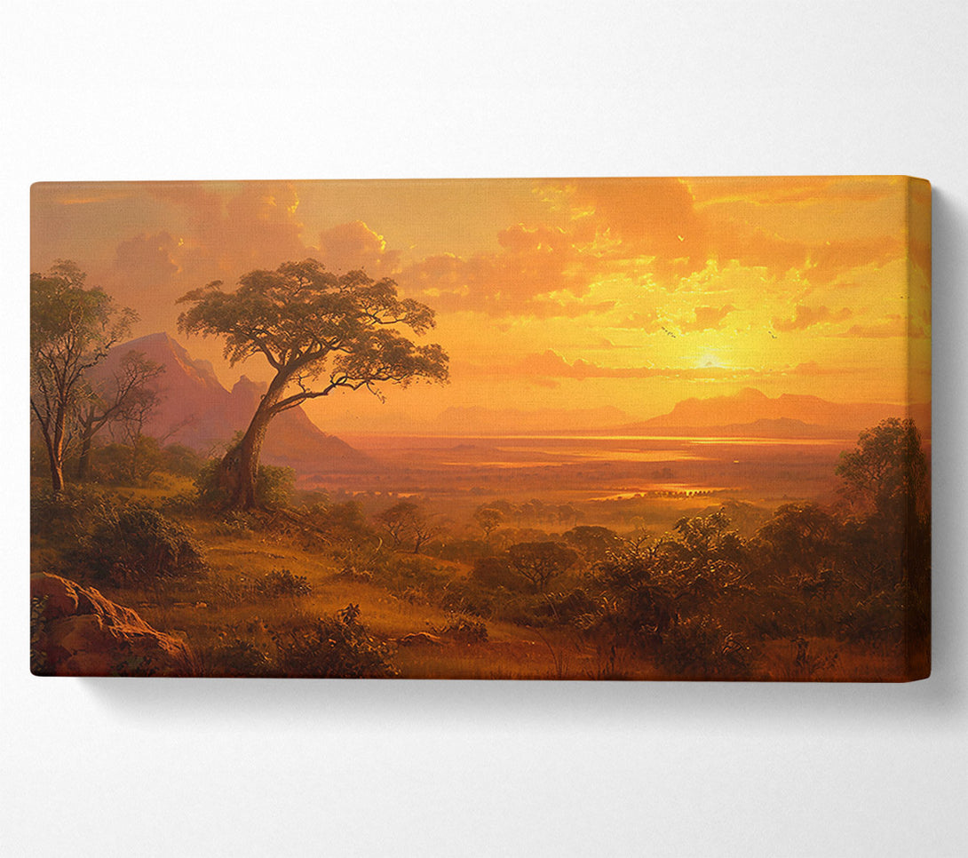  A Canvas Print of Golden Hour Savanna Canvas Wall Art